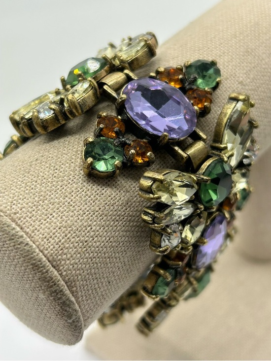 J. Crew Jewelry - J. Crew Purple Green Jeweled Bracelet